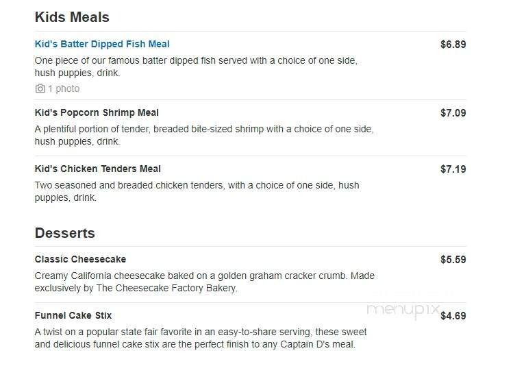 Captain D's Seafood - Buford, GA menu_pic