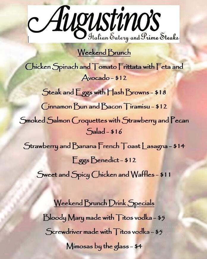 Augustino's An Italian Eatery - Augusta, GA menu_pic