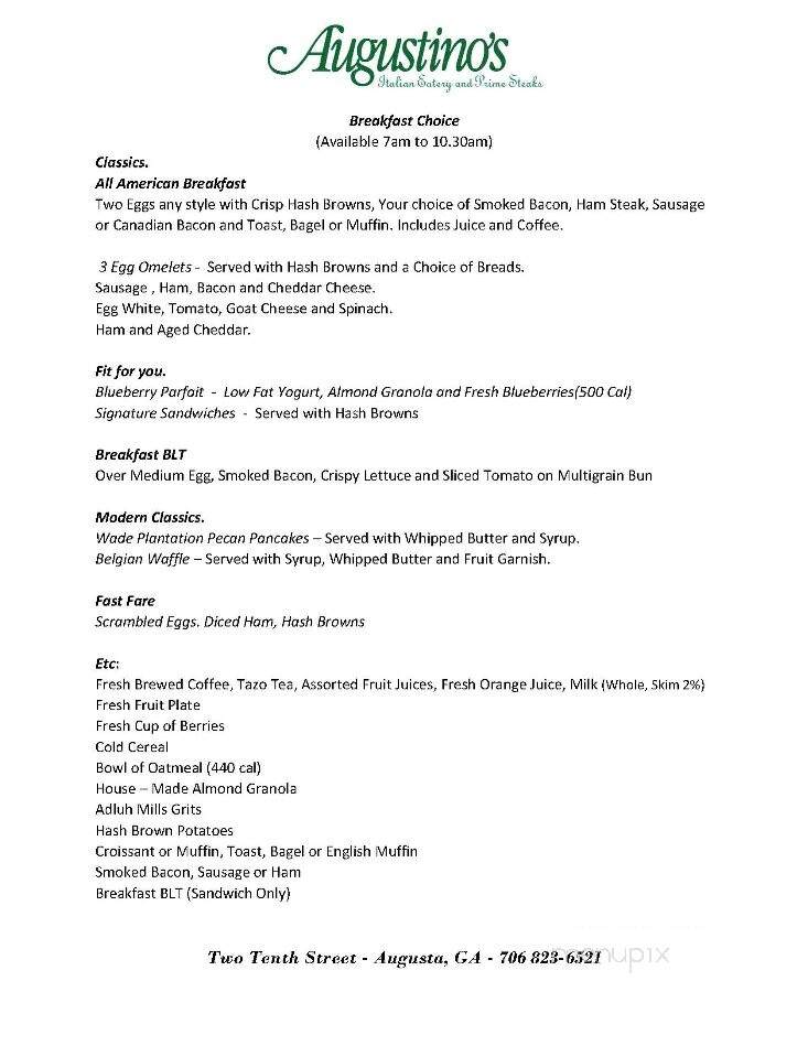 Augustino's An Italian Eatery - Augusta, GA menu_pic