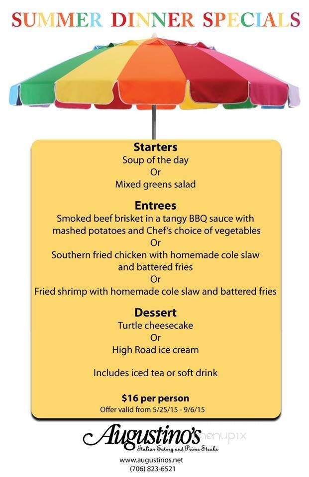 Augustino's An Italian Eatery - Augusta, GA menu_pic