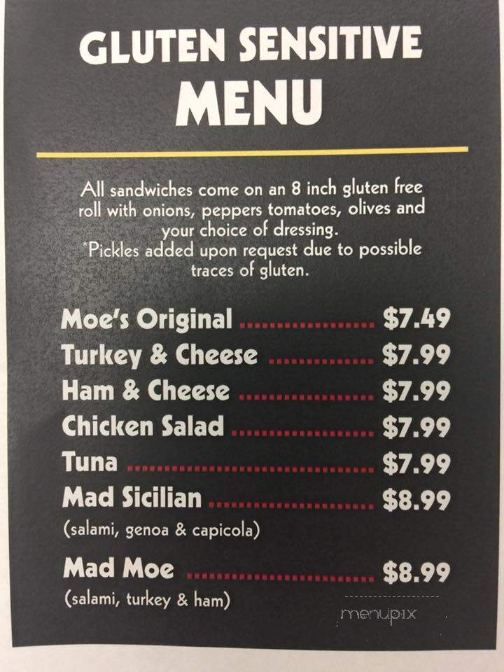 Moe's Italian Sandwiches - Rochester, NH menu_pic