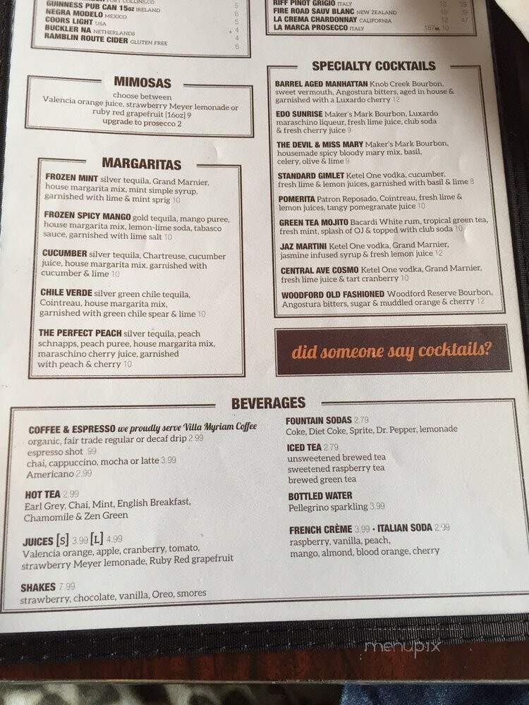 Standard Diner - Albuquerque, NM menu_pic
