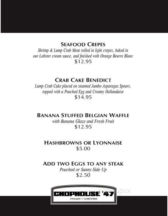 Chophouse '47 - Greenville, SC menu_pic