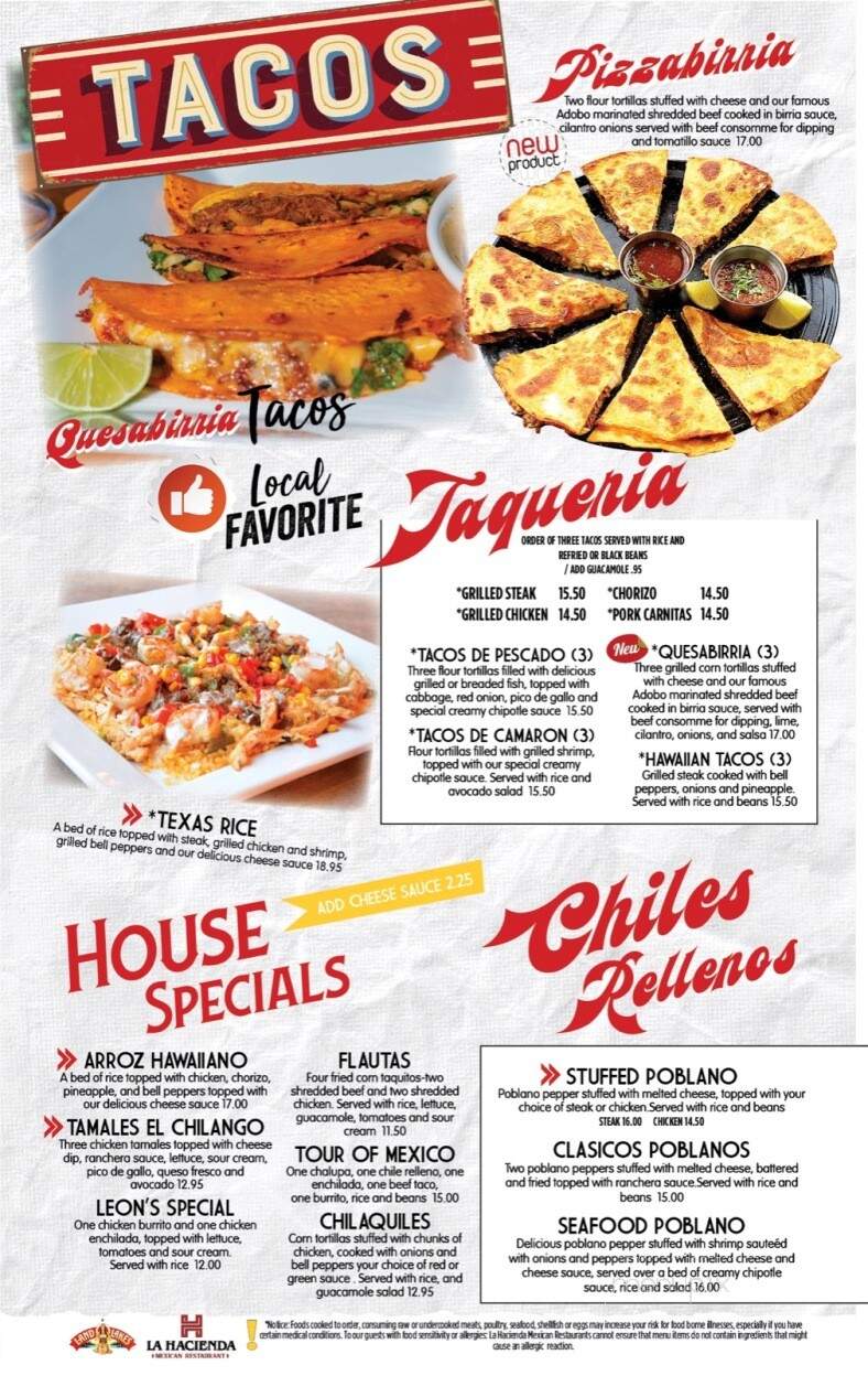 La Hacienda Mexican Restaurant - North Charleston, SC menu_pic