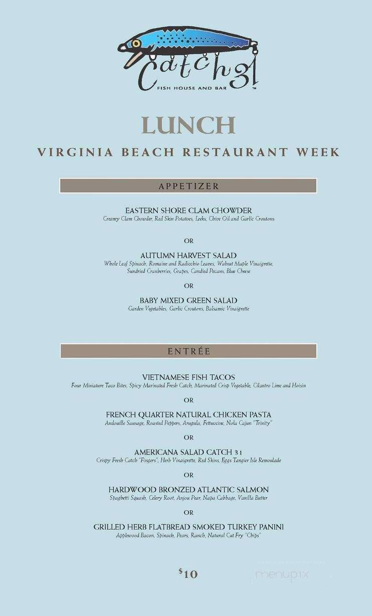 Catch 31 - Virginia Beach, VA menu_pic