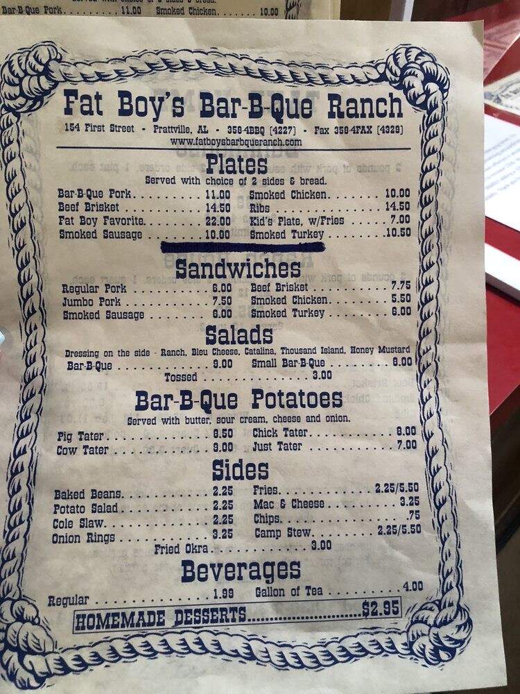 Fat Boy's Bar-B-Que Ranch - Prattville, AL