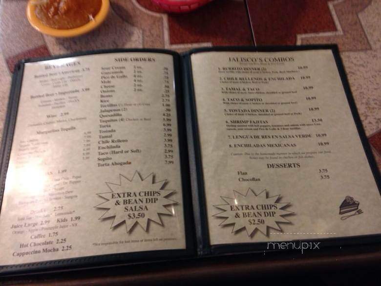 Jalisco's Restaurant - Brentwood, CA menu_pic