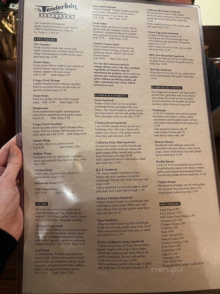 Tenderloin - La Verne, CA menu_pic