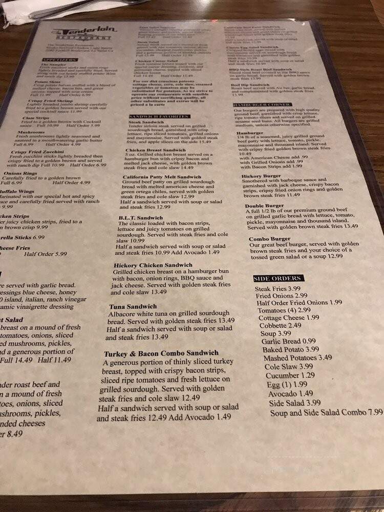 Tenderloin - La Verne, CA menu_pic