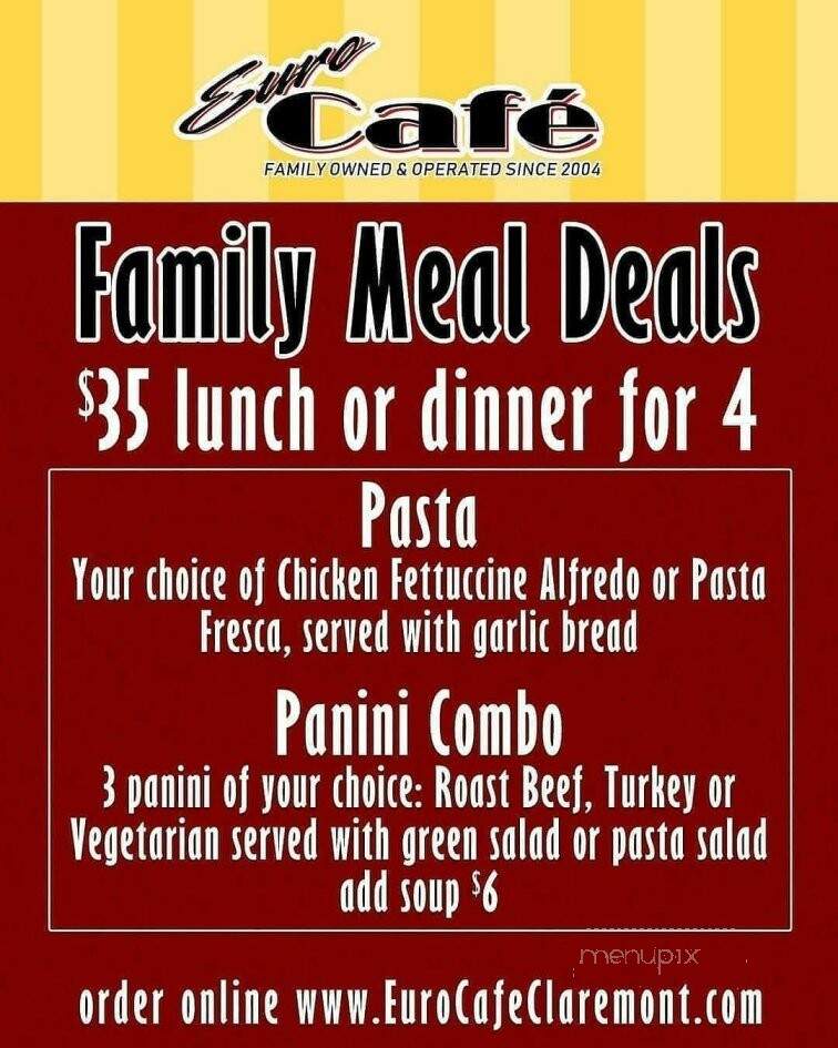 Euro Cafe - Claremont, CA menu_pic