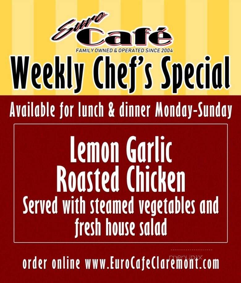 Euro Cafe - Claremont, CA menu_pic