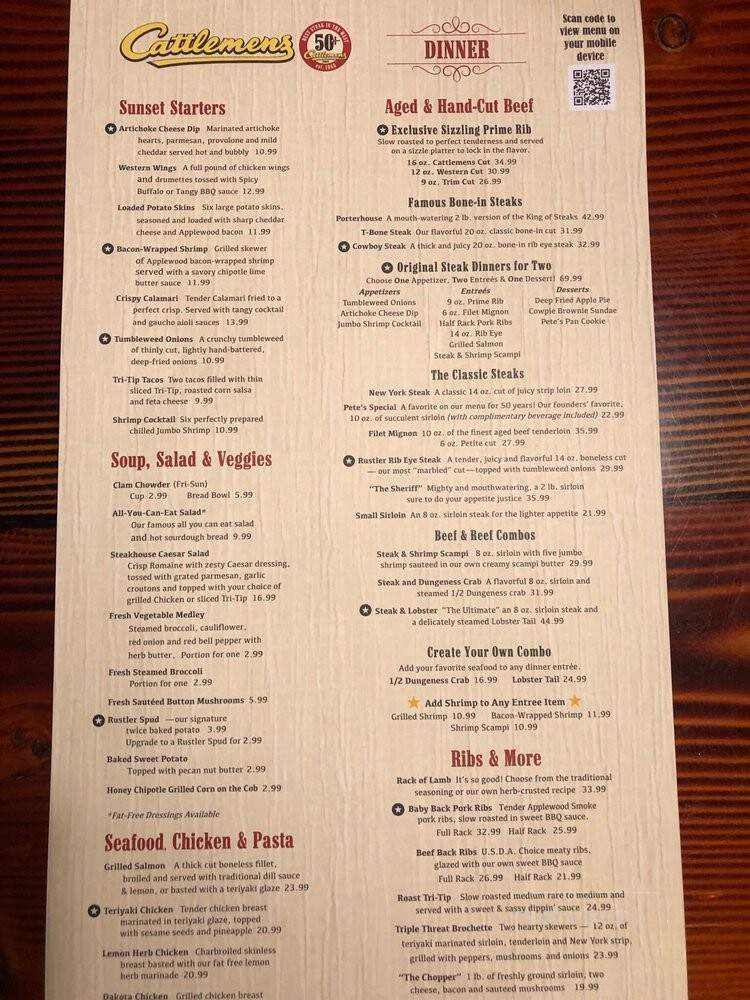 Cattlemen's Restaurant - Dixon, CA menu_pic