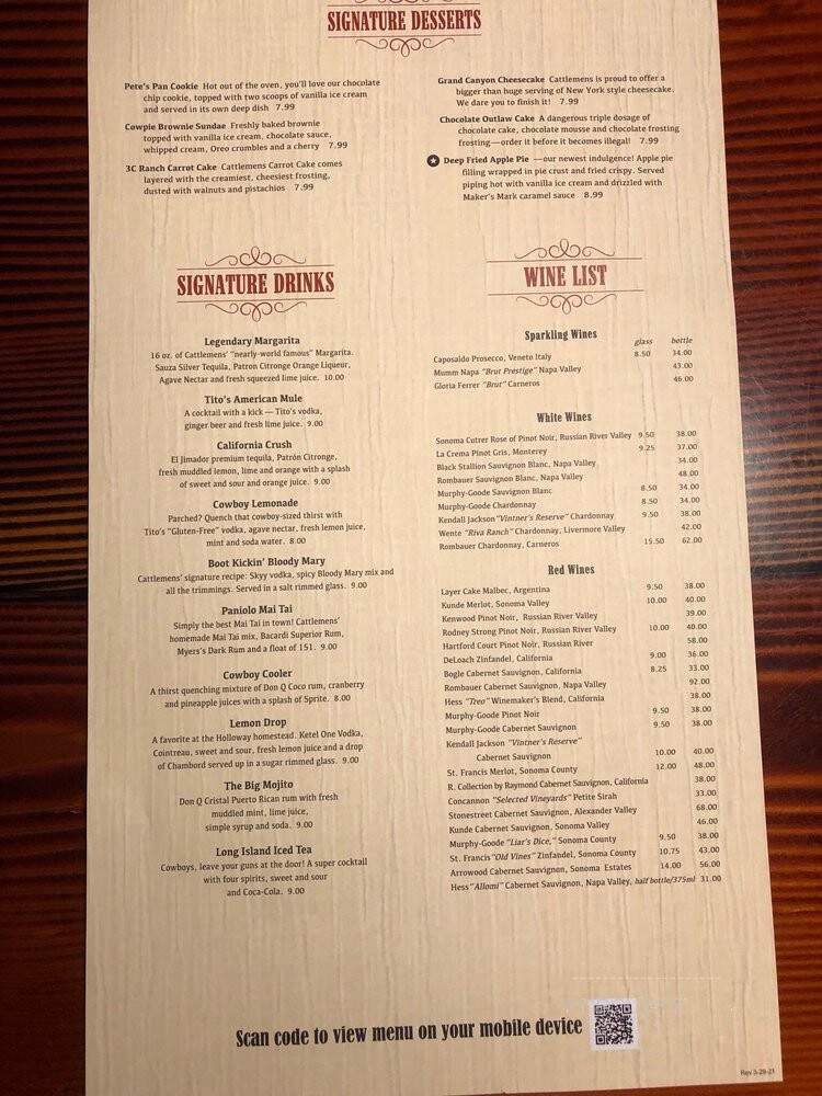 Cattlemen's Restaurant - Dixon, CA menu_pic