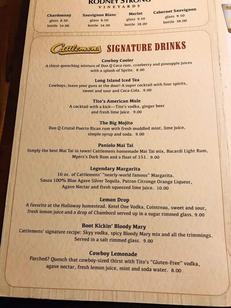 Cattlemen's Restaurant - Dixon, CA menu_pic