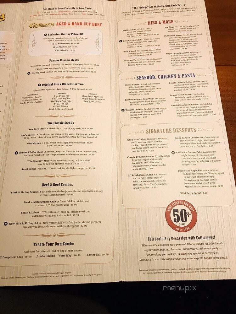 Cattlemen's Restaurant - Dixon, CA menu_pic