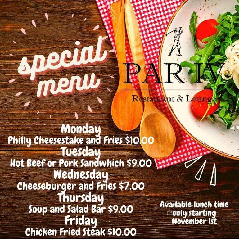 Par IV Restaurant & Lounge - David City, NE menu_pic