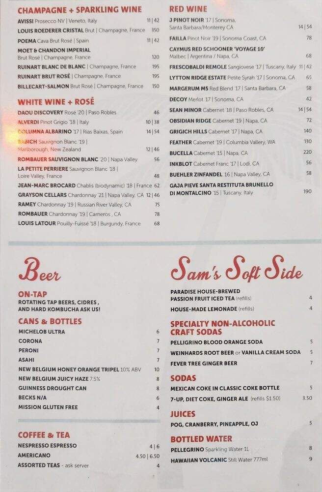 Sam's Ocean View - Kapaa, HI menu_pic