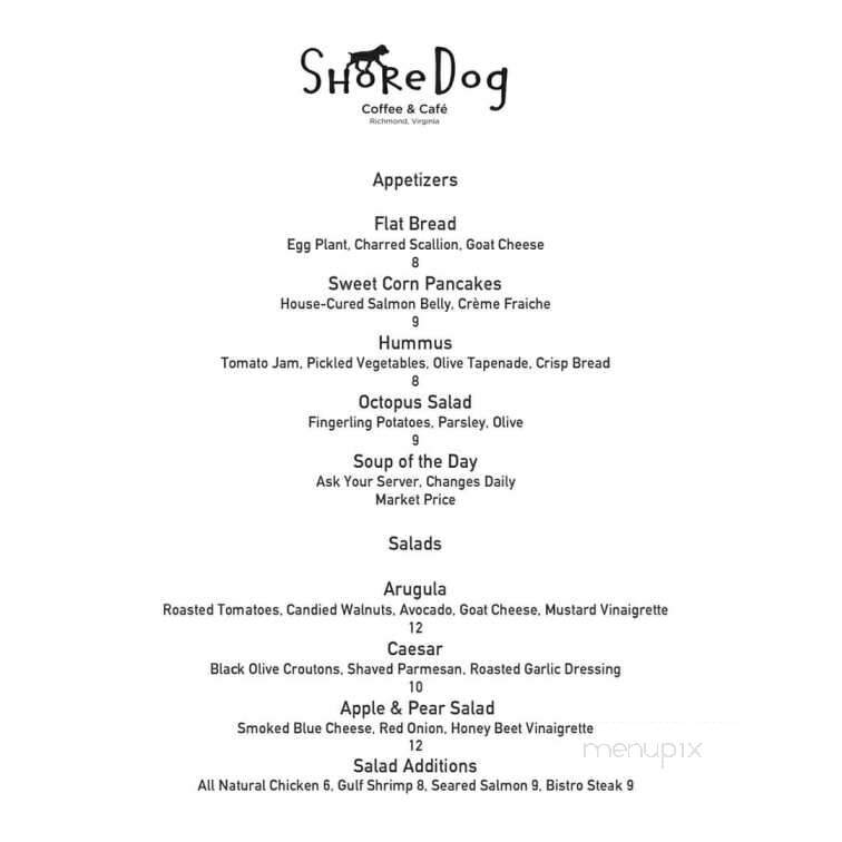 ShoreDog Cafe - Richmond, VA menu_pic