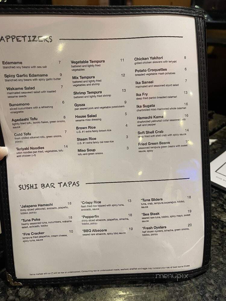 Hisui Sushi - Folsom, CA menu_pic