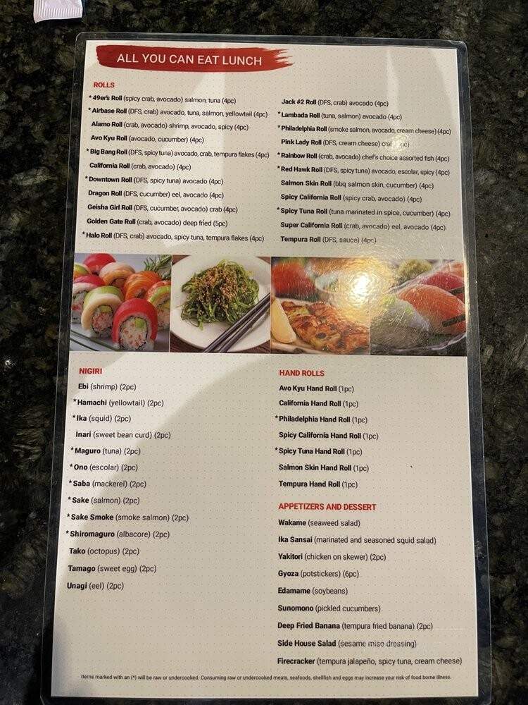 Hisui Sushi - Folsom, CA menu_pic