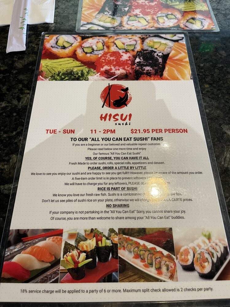 Hisui Sushi - Folsom, CA menu_pic