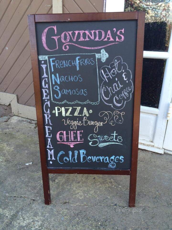 Govinda's Restaurant - Cameron, WV menu_pic