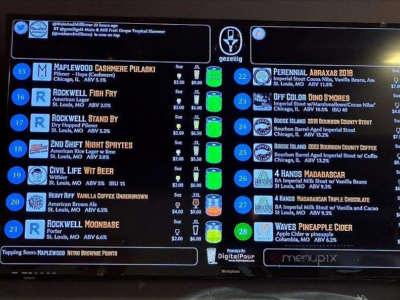 Gezellig - St. Louis, MO menu_pic