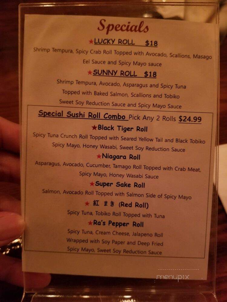 Ra's Very Eatery - Dresher, PA menu_pic