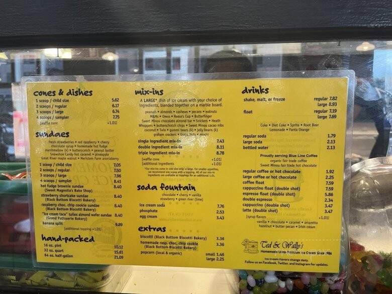 Ted and Wally's Ice Cream - Omaha, NE menu_pic