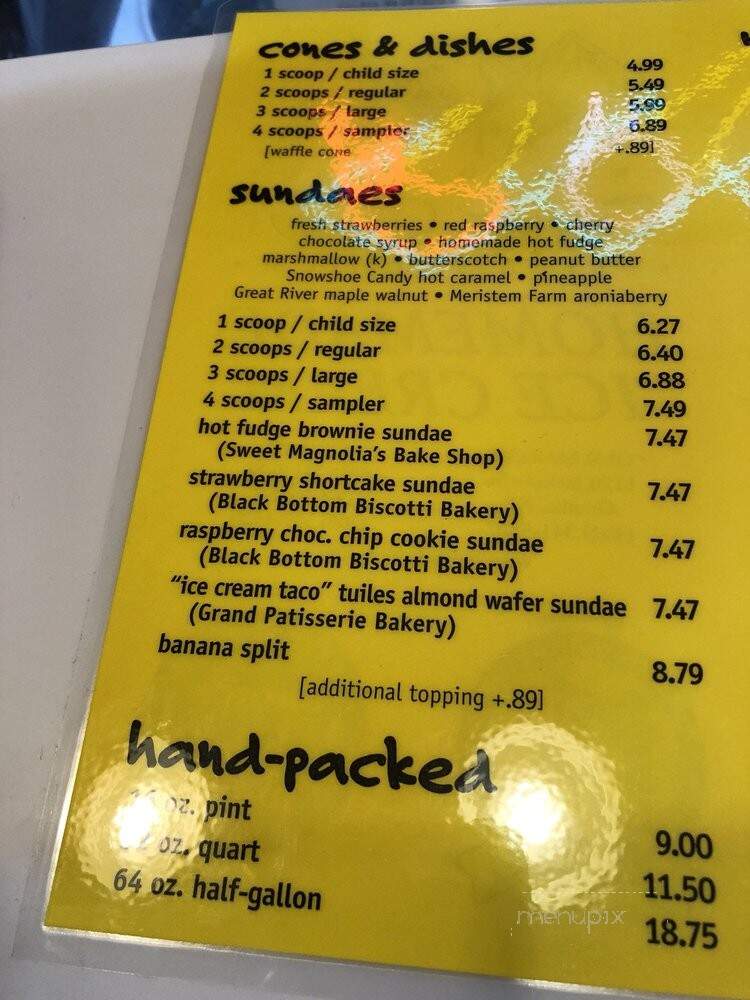 Ted and Wally's Ice Cream - Omaha, NE menu_pic
