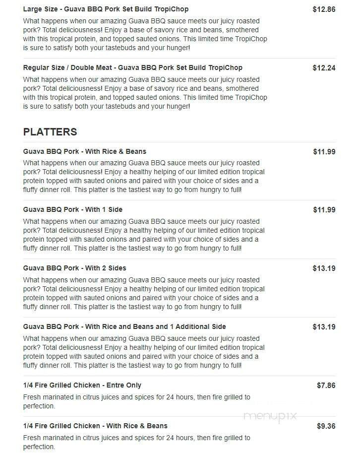 Pollo Tropical - Lauderhill, FL menu_pic