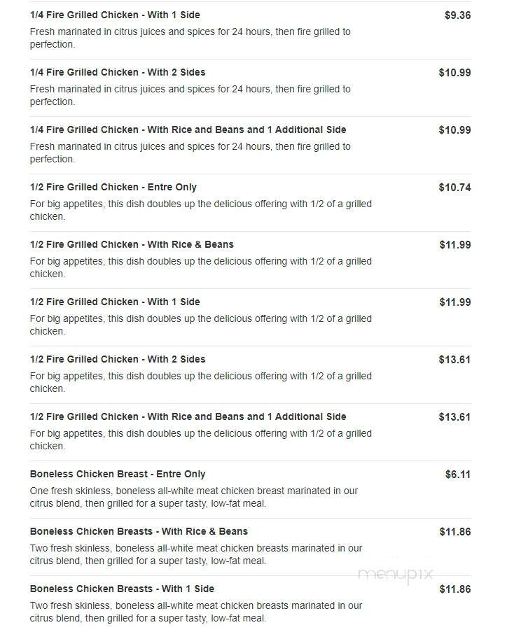 Pollo Tropical - Lauderhill, FL menu_pic