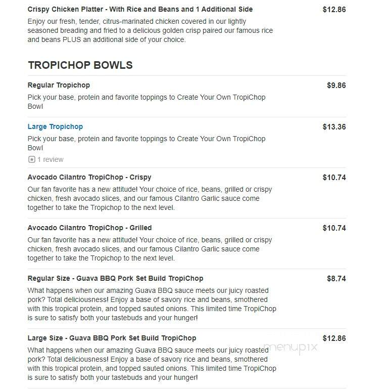 Pollo Tropical - Lauderhill, FL menu_pic
