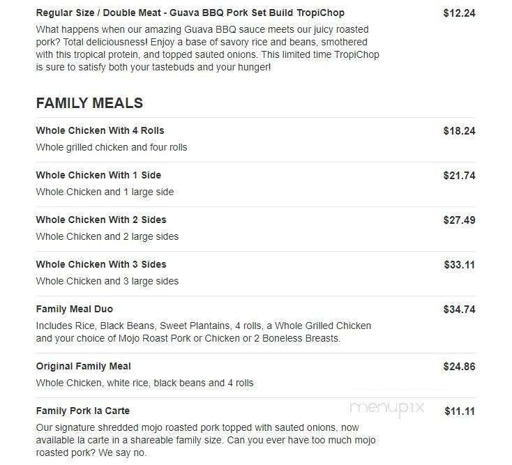 Pollo Tropical - Lauderhill, FL menu_pic