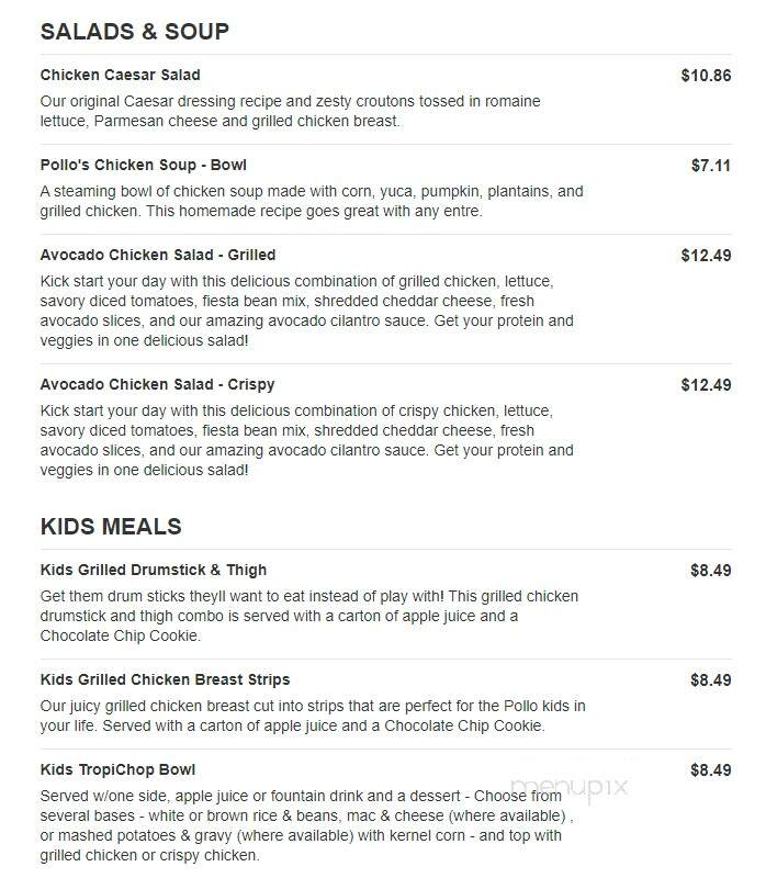 Pollo Tropical - Lauderhill, FL menu_pic