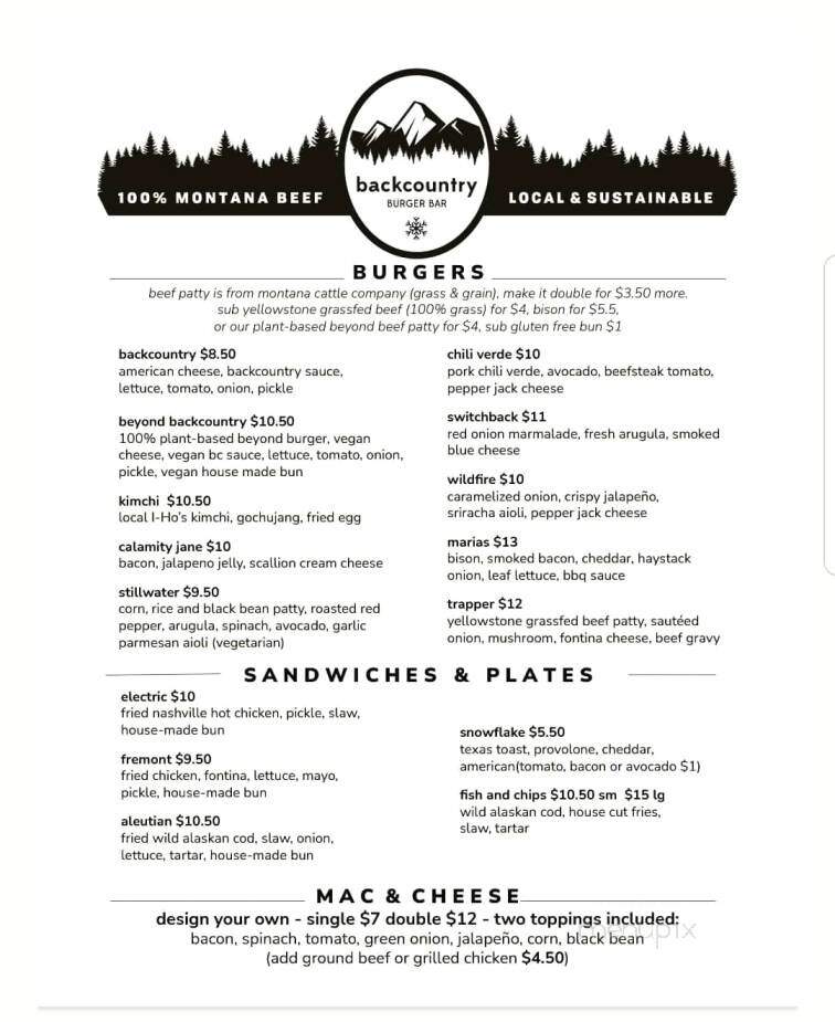 Backcountry Burger Bar - Bozeman, MT