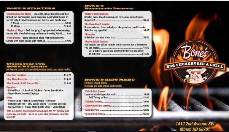 Bone's BBQ - Minot, ND menu_pic