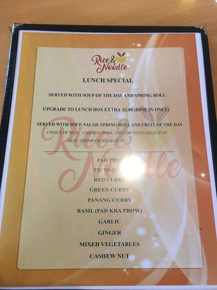 Rice & Noodle Thai Restaurant - Palm Beach Gardens, FL menu_pic