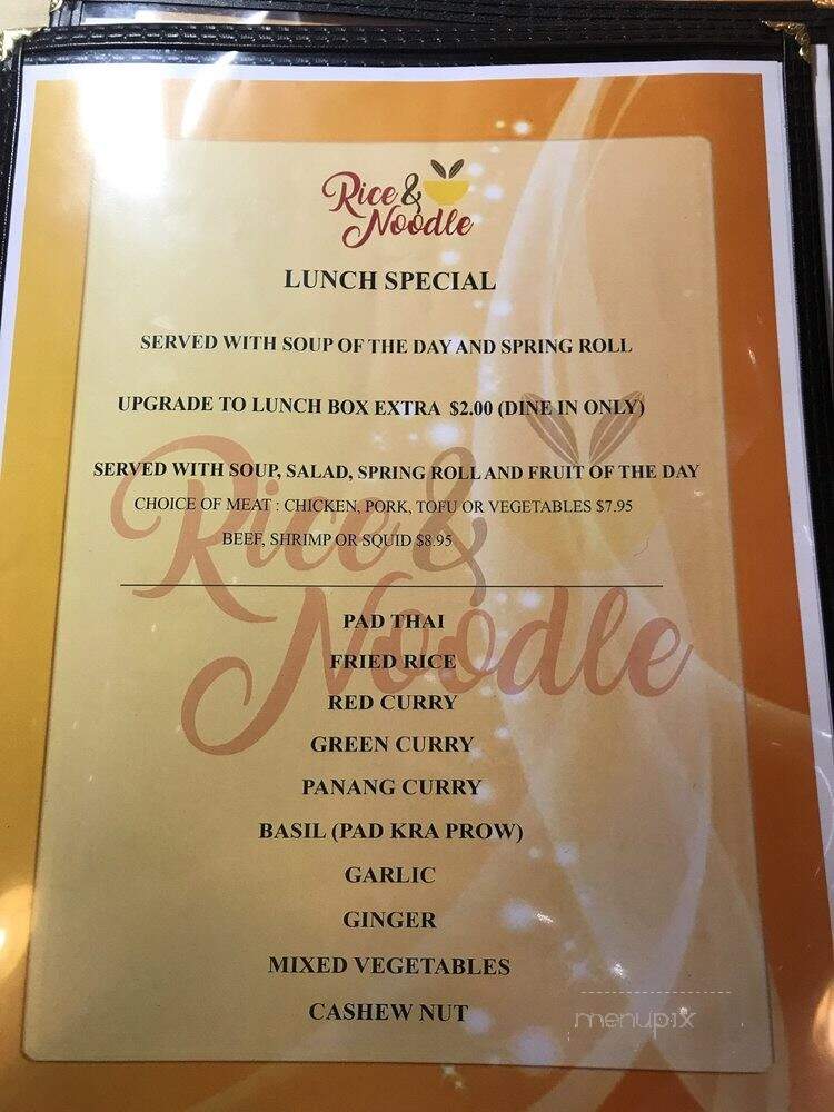 Rice & Noodle Thai Restaurant - Palm Beach Gardens, FL menu_pic