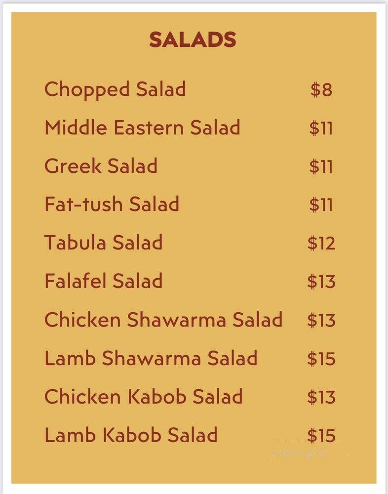 Taza Grill - East Lyme, CT menu_pic