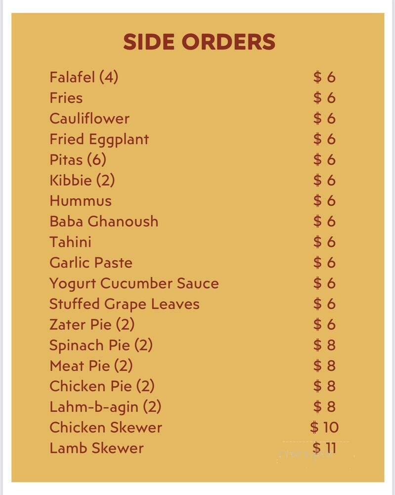 Taza Grill - East Lyme, CT menu_pic