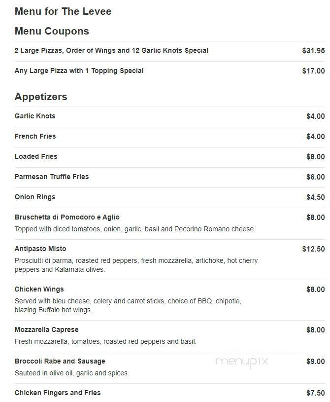 The Levee - Fairfield, CT menu_pic