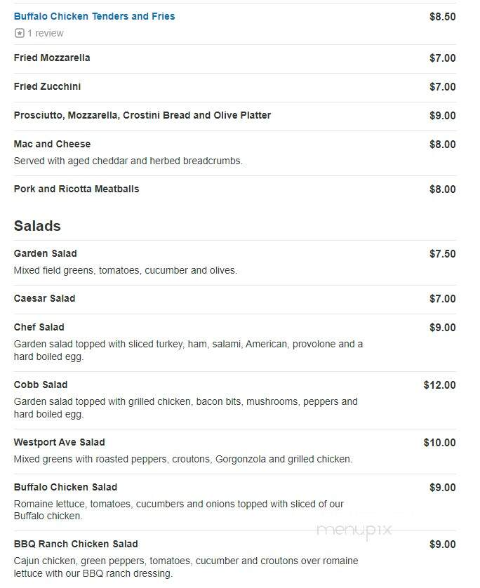 The Levee - Fairfield, CT menu_pic