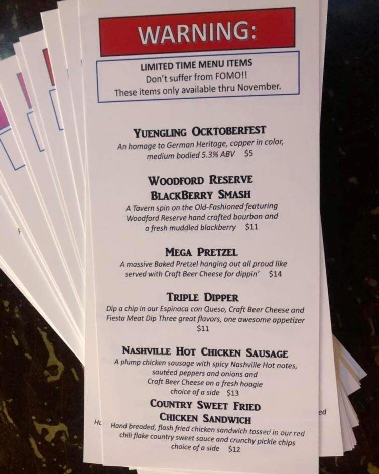 Towne Tavern - Rock Hill, SC menu_pic