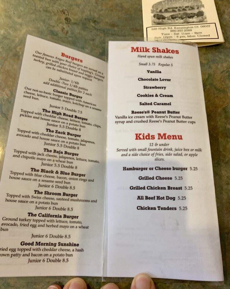 Zack's Burgers & Shakes - Kensington, CT