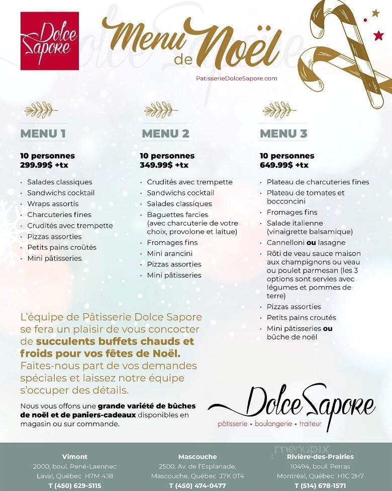 Dolce Sapore - Laval, QC menu_pic