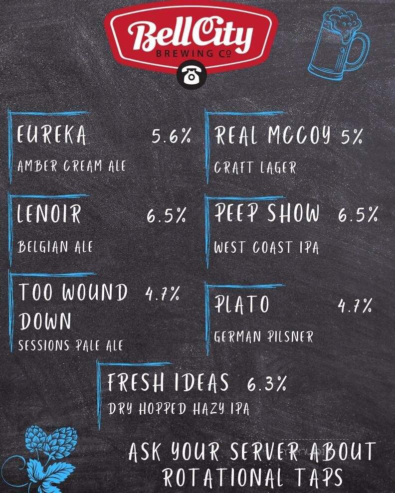 Bell City Brewing - Brantford, ON menu_pic