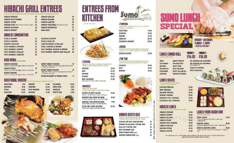 Sumo Japanese Steakhouse & Sushi Bar - Holyoke, MA menu_pic