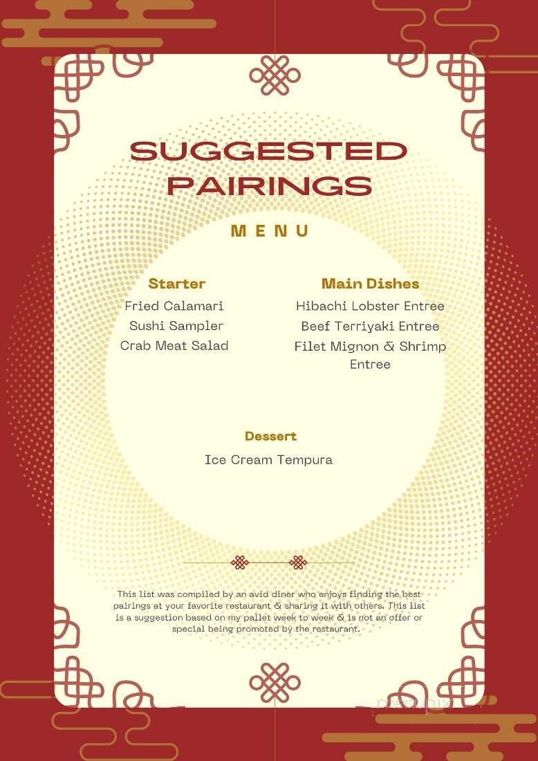 Sumo Japanese Steakhouse & Sushi Bar - Holyoke, MA menu_pic