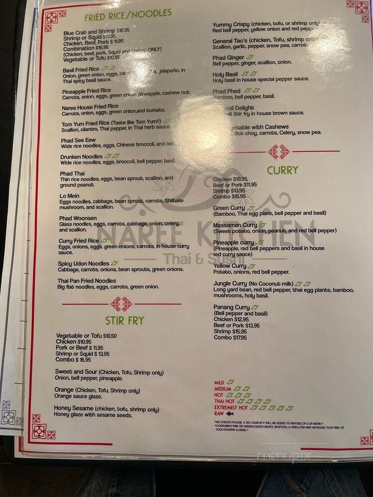 Naree Kitchen - Kansas City, KS menu_pic